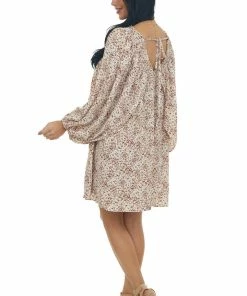 Jodifl Coconut Leopard Print Open Bubble Sleeve Dress