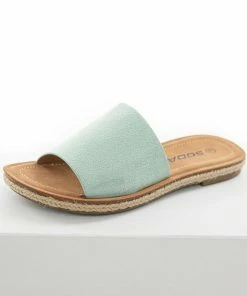 FORTUNE DYNAMIC Mint Faux Suede Solid Strap Sandals