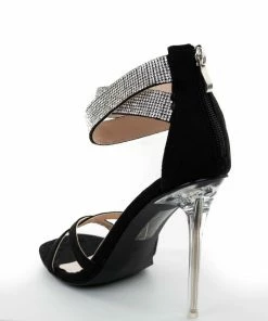 Kay Kay Fashion Black Suede And Rhinestone Strappy High Heels Shoes 12 Kay Kay Fashion Black Suede And Rhinestone Strappy High Heels Shoes