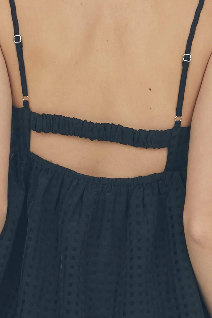 Entro Black Gingham Sleeveless Babydoll Mini Dress Dresses 11 Entro Black Gingham Sleeveless Babydoll Mini Dress Dresses