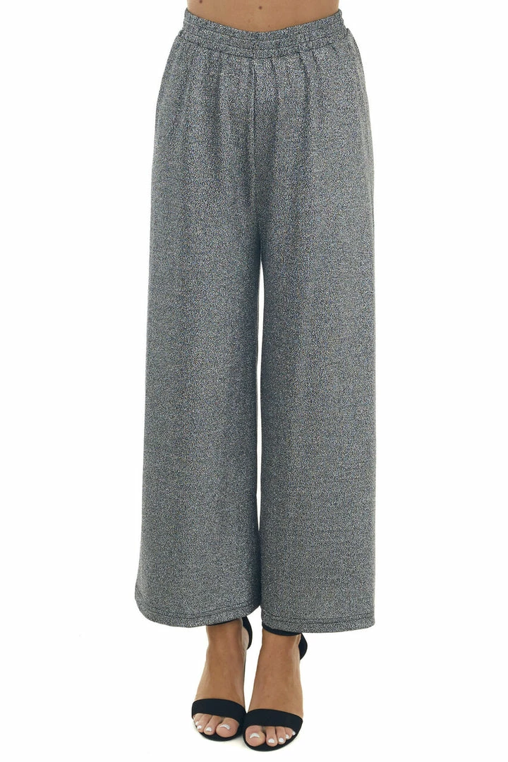 Nostalgia Black And Silver Stretchy Flowy Capri Pants 5 Nostalgia Black And Silver Stretchy Flowy Capri Pants