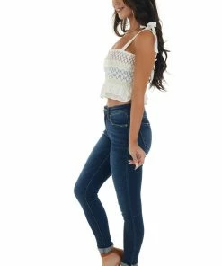 Paper Crane Off White Embroidered Sleeveless Cropped Top Tops 29 Paper Crane Off White Embroidered Sleeveless Cropped Top Tops