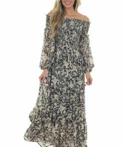 Flying Tomato Black Floral Print Off Shoulder Maxi Dress Dresses 27 Flying Tomato Black Floral Print Off Shoulder Maxi Dress Dresses