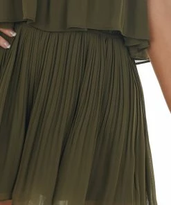 NAKED ZEBRA Willow Sleeveless Pleated Overlaying Flowy Fitted Romper Dresses 16 NAKED ZEBRA Willow Sleeveless Pleated Overlaying Flowy Fitted Romper Dresses