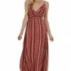 ANGIE Light Rosewood Printed Sleeveless Maxi Dress Dresses 1 ANGIE Light Rosewood Printed Sleeveless Maxi Dress Dresses