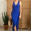 HEIMISH Royal Blue Drop Waist Sleeveless Maxi Dress With Side Slit Dresses 2 HEIMISH Royal Blue Drop Waist Sleeveless Maxi Dress With Side Slit Dresses