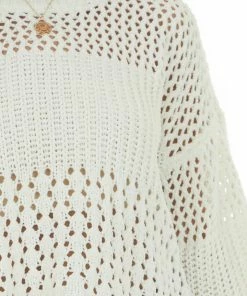 LE LIS Buttercream Chenille Pointelle Cropped Sweater Tops 30 LE LIS Buttercream Chenille Pointelle Cropped Sweater Tops