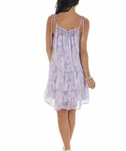 Peach Love Dresses Iris Striped Tie Dye Sleeveless Short Dress