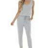 143 Story Heather Grey Sleeveless Jumpsuit With Pocket Dresses