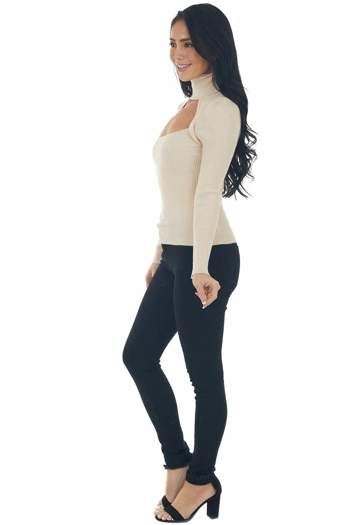 IDEM DITTO Desert Sand Ribbed Knit Long Sleeve Turtleneck 17 IDEM DITTO Desert Sand Ribbed Knit Long Sleeve Turtleneck