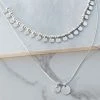 WALL TO WALL Brushed Silver Necklace Set With Coin Pendants