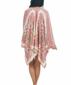 Entro Punch Paisley Print Handkerchief Hem Kimono
