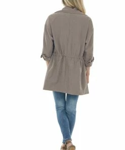 Be Cool Light Taupe Suede Drawstring Trench Jacket Outerwear 29 Be Cool Light Taupe Suede Drawstring Trench Jacket Outerwear