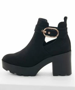 JP ORIGINAL CORP Shoes Black Faux Suede Chunky Heel Platform Booties