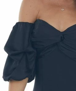 1 Funky Black Ruched Bust Mini Dress With Puff Sleeves