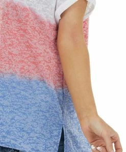 Peach Love Off White Colorblock Short Sleeve Sheer Jersey Knit Top 31 Peach Love Off White Colorblock Short Sleeve Sheer Jersey Knit Top