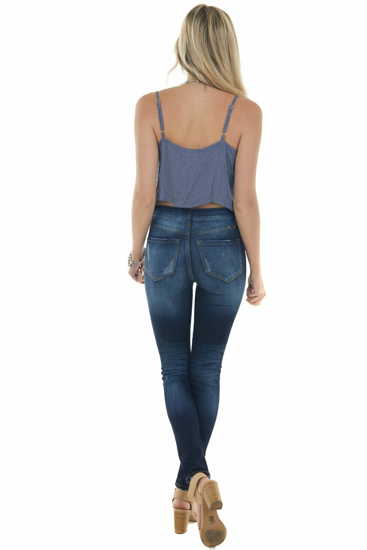 Blue Buttercup Tops Stormy Leopard Draped Neck Handkerchief Cami 8 Blue Buttercup Tops Stormy Leopard Draped Neck Handkerchief Cami