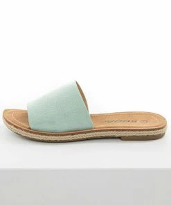 FORTUNE DYNAMIC Mint Faux Suede Solid Strap Sandals