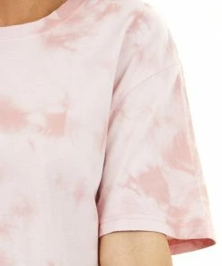HYFVE Mauve Tie Dye Short Sleeve Knit T Shirt Top