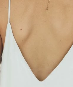 HYFVE Cloud Grey Flowy Knit Cami With V Neckline