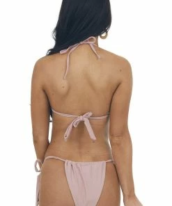 Mermaid Swimwear Dusty Rose Strappy Bikini Set With Front Tie 14 Mermaid Swimwear Dusty Rose Strappy Bikini Set With Front Tie