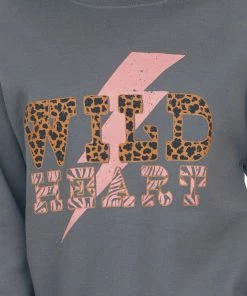 Sweet Claire Graphite 'Wild Heart' Lightning Sweatshirt