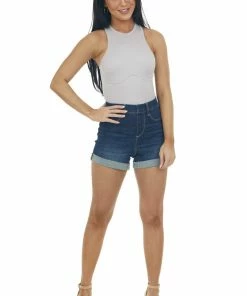 HYFVE Light Lavender Sleeveless Ribbed Knit Bodysuit 24 HYFVE Light Lavender Sleeveless Ribbed Knit Bodysuit