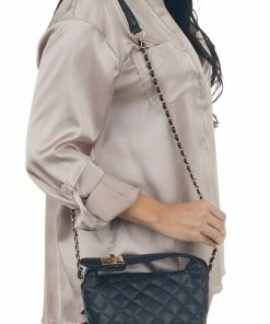 Fame Accessories Black Cushion Bucket Shoulder Strap Bag