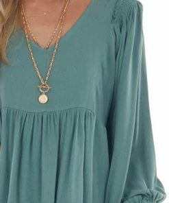 Jodifl Juniper Bubble Sleeve Babydoll Woven Top