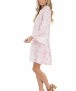 Shiying Fashion Blush Leopard Print Tiered Short Swing Dress Dresses 29 Shiying Fashion Blush Leopard Print Tiered Short Swing Dress Dresses