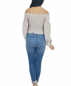 Illa Illa Lilac And Ivory Printed Smocked Off The Shoulder Blouse Tops 33 Illa Illa Lilac And Ivory Printed Smocked Off The Shoulder Blouse Tops