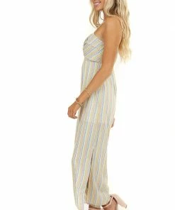 Chrysanthemum Dresses Multicolor Patterned Jumpsuit With Front Twist Detail