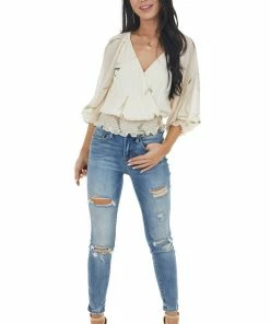 Lush Clothing Vanilla Woven Surplice Top With Abstract Leaf Details 25 Lush Clothing Vanilla Woven Surplice Top With Abstract Leaf Details