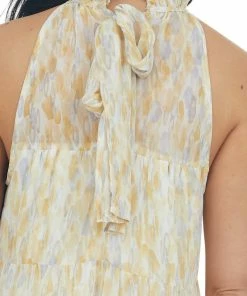 Entro Amber Printed Halter Neck Tiered Midi Dress 19 Entro Amber Printed Halter Neck Tiered Midi Dress