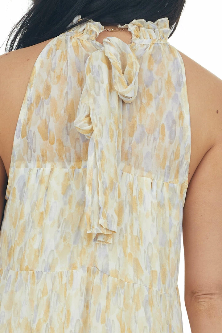 Entro Amber Printed Halter Neck Tiered Midi Dress 10 Entro Amber Printed Halter Neck Tiered Midi Dress