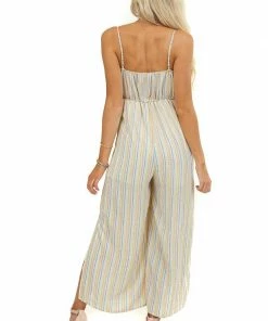 Chrysanthemum Dresses Multicolor Patterned Jumpsuit With Front Twist Detail