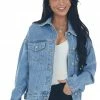 Special A Outerwear Medium Oversized Denim Jacket With Pockets
