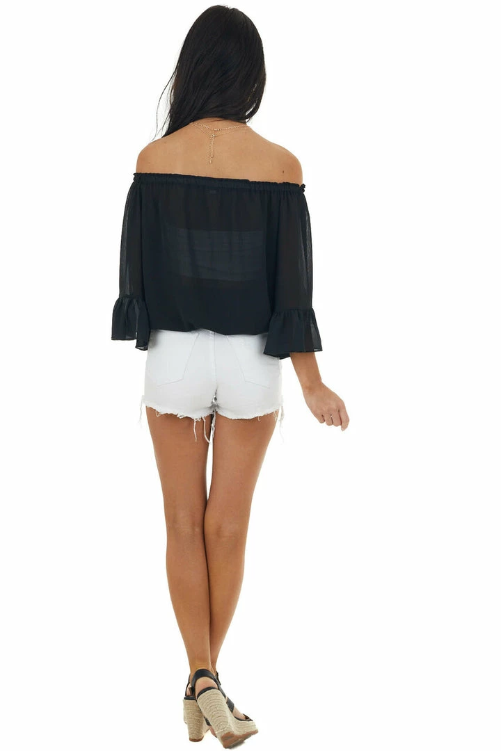 Ninexis Black Off The Shoulder Top With Ruffle Detail 7 Ninexis Black Off The Shoulder Top With Ruffle Detail