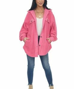 BiBi Watermelon Soft Oversized Button Shirt Jacket Tops