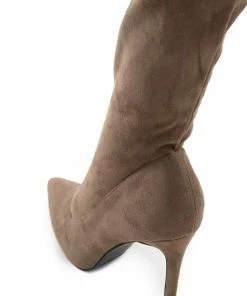 CJ Shoes Coffee Suede Stiletto Heel Thigh High Boots 20 CJ Shoes Coffee Suede Stiletto Heel Thigh High Boots