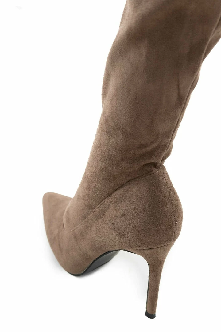 CJ Shoes Coffee Suede Stiletto Heel Thigh High Boots 11 CJ Shoes Coffee Suede Stiletto Heel Thigh High Boots