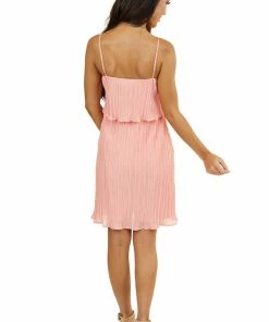 Gilli Salmon Sleeveless Textured Dress With Overlay Detail Dresses 32 Gilli Salmon Sleeveless Textured Dress With Overlay Detail Dresses