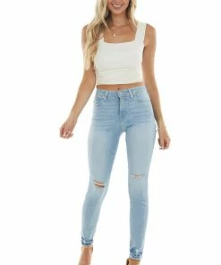 KanCan Light Wash High Rise Distressed Skinny Jeans Bottoms 15 KanCan Light Wash High Rise Distressed Skinny Jeans Bottoms
