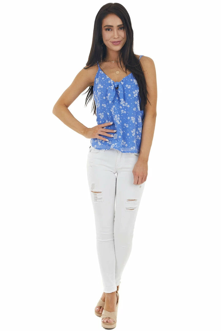 Lush Clothing Cornflower Floral Print Sleeveless Blouse With Tie Detail Tops 14 Lush Clothing Cornflower Floral Print Sleeveless Blouse With Tie Detail Tops