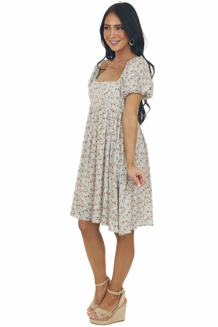 Sweet Lemon Dresses Vanilla Ditsy Floral Square Neck Short Dress 12 Sweet Lemon Dresses Vanilla Ditsy Floral Square Neck Short Dress