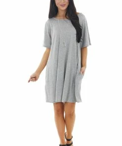 Lush Clothing Heather Grey Short Dress With Criss Cross Back Detail 31 Lush Clothing Heather Grey Short Dress With Criss Cross Back Detail