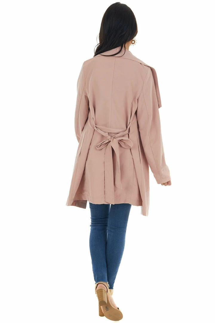 Style Melody Tea Rose Soft Lightweight Woven Trench Coat 13 Style Melody Tea Rose Soft Lightweight Woven Trench Coat