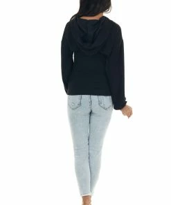 HYFVE Black Ribbed Tank Top And Cropped Hoodie Set Tops 13 HYFVE Black Ribbed Tank Top And Cropped Hoodie Set Tops