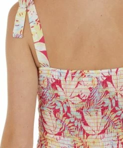 Fantastic Fawn Raspberry Floral Sleeveless Woven Jumpsuit Dresses