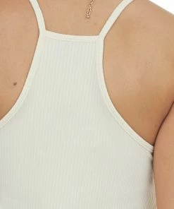 ANGIE Tank Tops Champagne Racerback Wide Ribbed Knit Tank Top 15 ANGIE Tank Tops Champagne Racerback Wide Ribbed Knit Tank Top